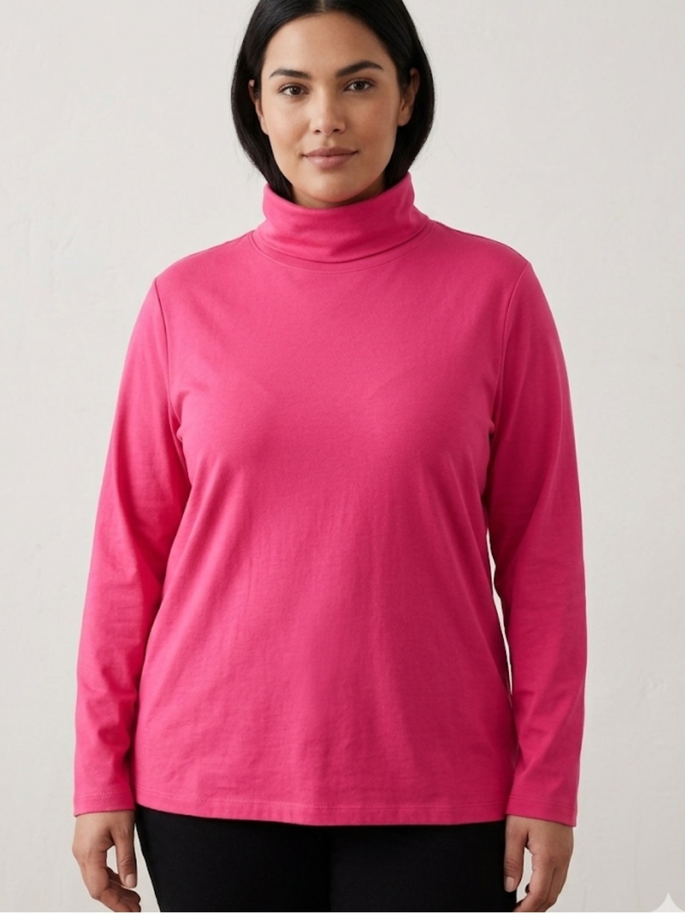 50 L.L. Bean 100% Cotton Turtleneck Top – Size L | Bold Core Basics | Minimalist